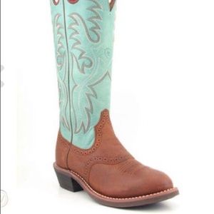 Ariat Brown & Minty Light Green Heritage Boots